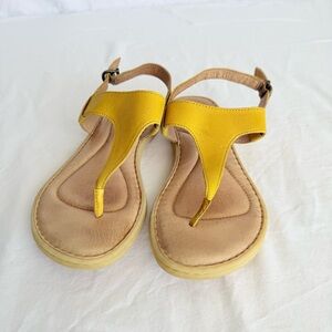 Born Women’s Yellow Leather T-Strap Sandals